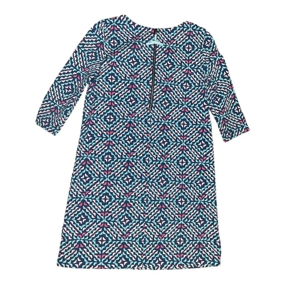 VINEYARD Vines Girls 3/4 Sleeve Multi Colored Whale Tail Print Dress Size M10/12 - Picture 2 of 4